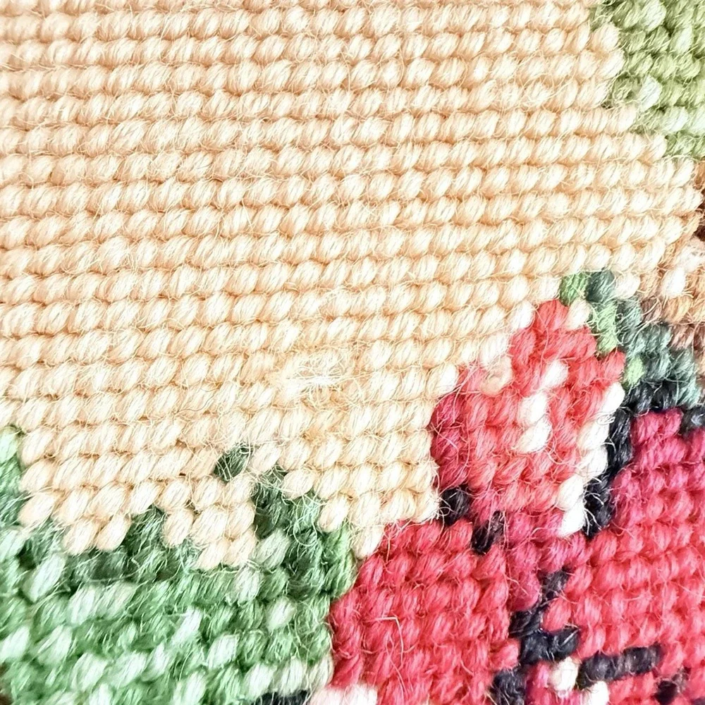 Vintage Handmade Needlepoint Christmas Pillow Home For The Holidays 13x13